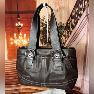 Coach Black Leather Shoulder Bag